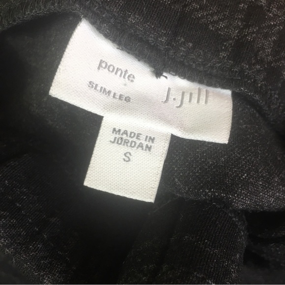 J. Jill  Ponte Slim Leg Plaid Pants Black and Gray Size Small - Picture 2 of 8